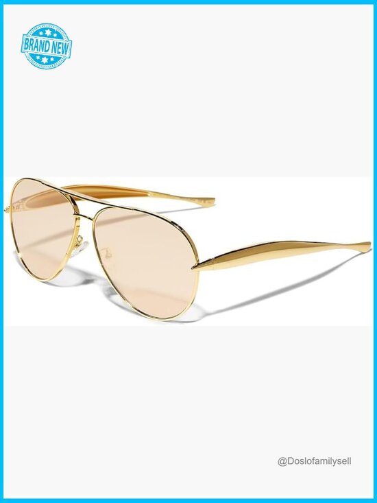 Retro Gold Metal Oversized Aviator Sunglasses Polarized UV Protection main image 6
